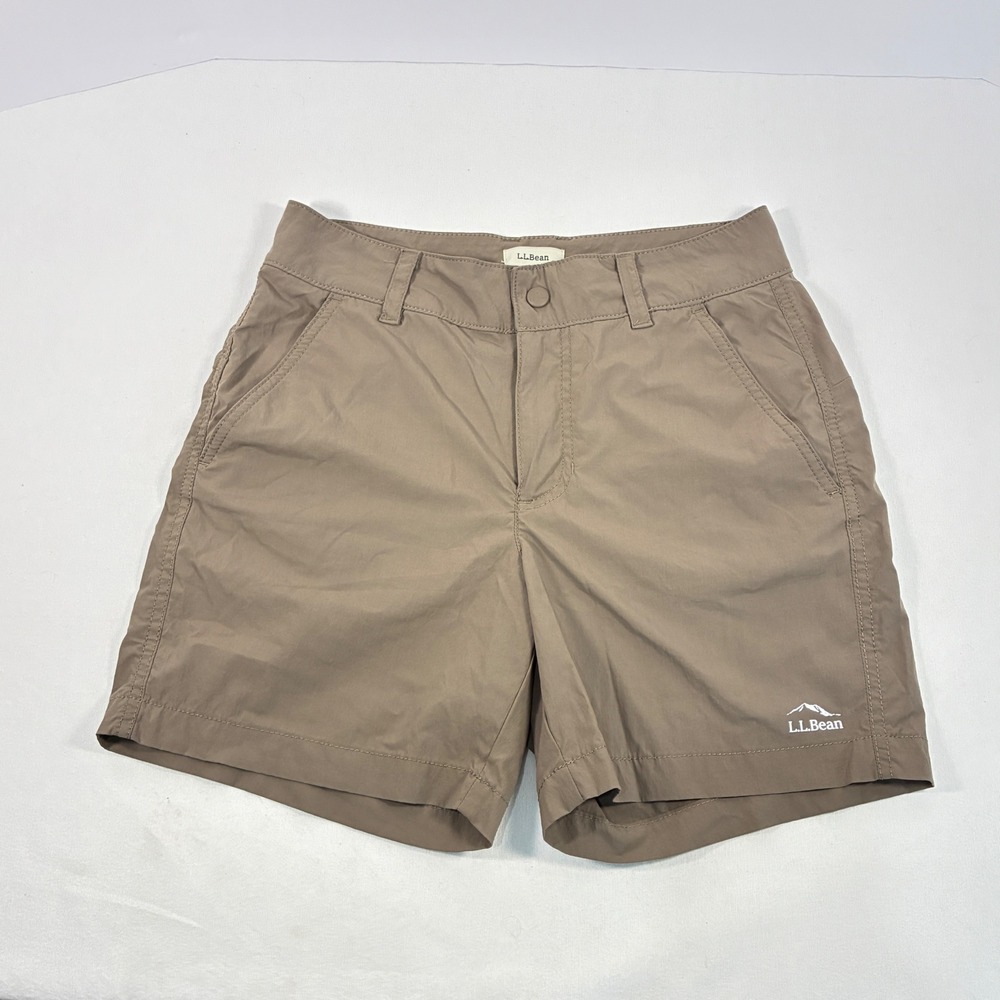LL Bean Women's Nylon Comfort Trail Brown Shorts Size 4 Granola Gorpcore Hiking
